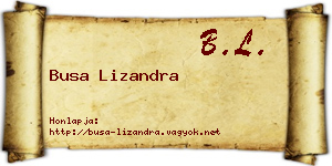 Busa Lizandra névjegykártya